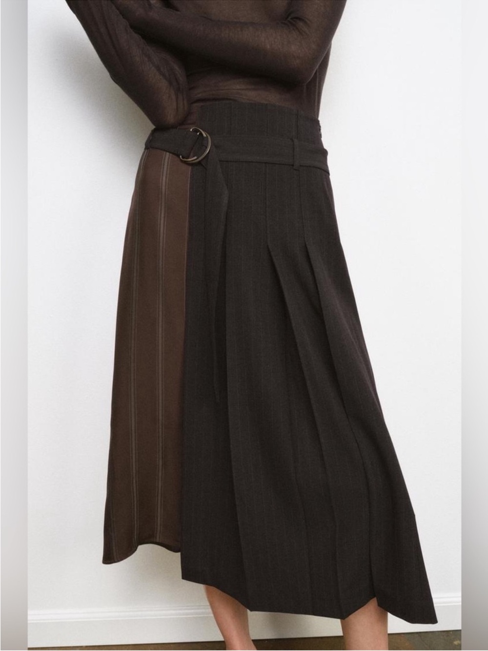 Zara stripe midi skirt